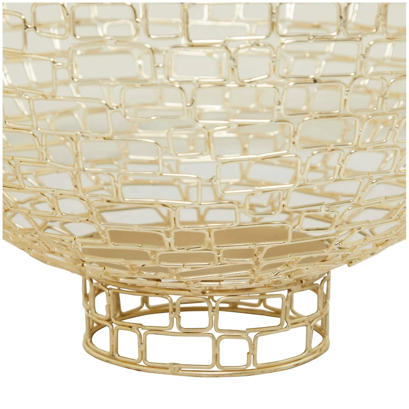 Gold Metal Chain Link Decorative Bowl Set