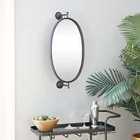 29" Oval Wood Wall Mirror