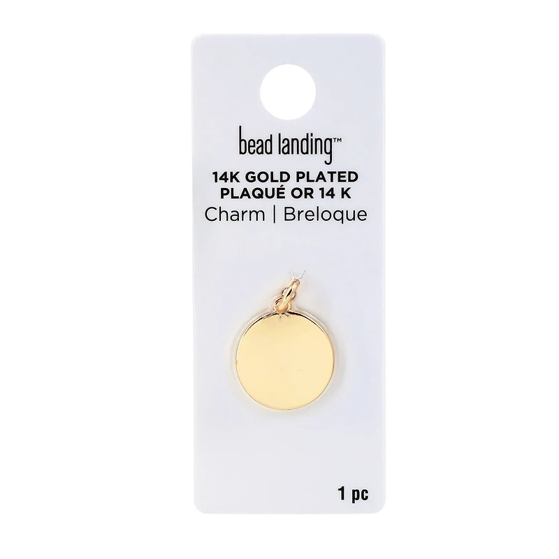 14K Gold Plated Disc Charm by Bead Landing™