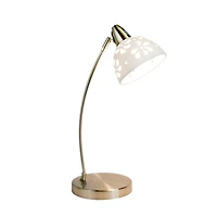 Simple Designs™ 20" Brushed Nickel Desk Lamp with White Porcelain Flower Shade