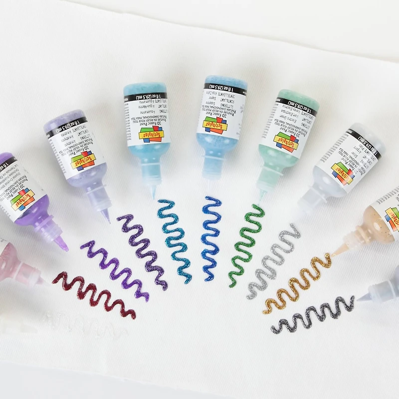 Scribbles® Glitter & Iridescent 3D Fabric Paint Set