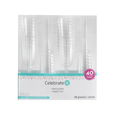 12 Packs: 40 ct. (480 total) Plastic Wine Glasses by Celebrate It™