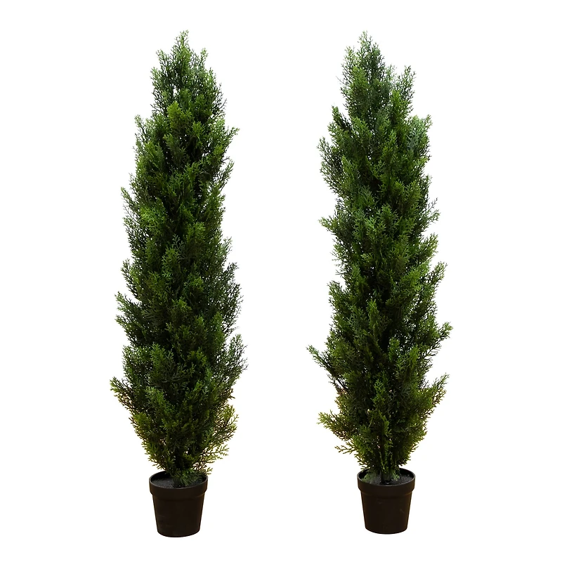 4ft. Potted UV Resistant Topiary Cedar Trees, 2ct.