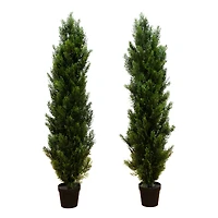 4ft. Potted UV Resistant Topiary Cedar Trees, 2ct.