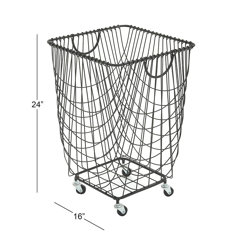 CosmoLiving by Cosmopolitan 24" Black Industrial Metal Storage Cart