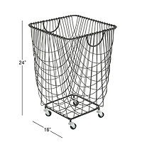 CosmoLiving by Cosmopolitan 24" Black Industrial Metal Storage Cart