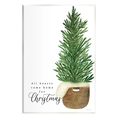 Stupell Industries All Hearts Home For Christmas Phrase Wall Plaque Art