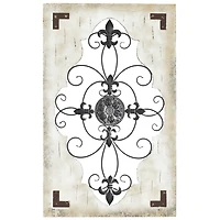 Cream & Brown French Wood & Metal Wall Décor