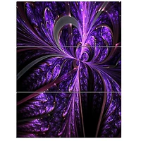 Designart - Embossed Dark Purple Floral Shapes