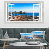 Designart - Open Window to Blue Seashore