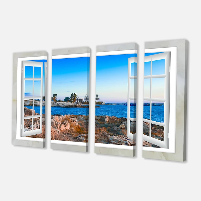 Designart - Open Window to Blue Seashore
