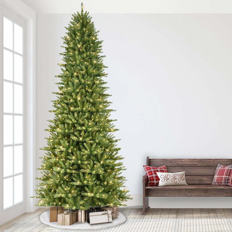 10ft. Pre-Lit Slim Fraser Fir Artificial Christmas Tree, Clear Lights