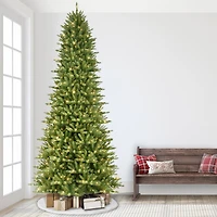 10ft. Pre-Lit Slim Fraser Fir Artificial Christmas Tree, Clear Lights
