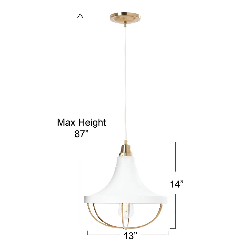Hello Honey® Robert Stevenson Lighting Presley Caged Trumpet Metal Ceiling Light