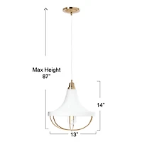 Hello Honey® Robert Stevenson Lighting Presley Caged Trumpet Metal Ceiling Light