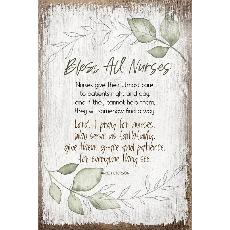 Bless All Nurses Inspirational Wood Plaque