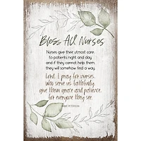 Bless All Nurses Inspirational Wood Plaque