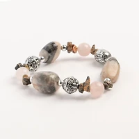 John Bead Jasper Pink Natural Stone Bracelet