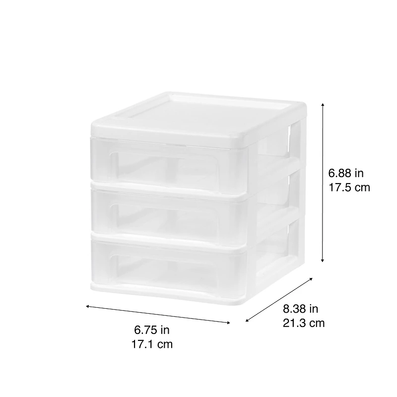 IRIS 7" Clear Tabletop Storage Drawers