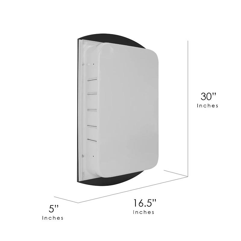 Head West Beveled Eclipse Arched 16" x 30" Recessed Medicine Cabinet Accent Vanity Mirror