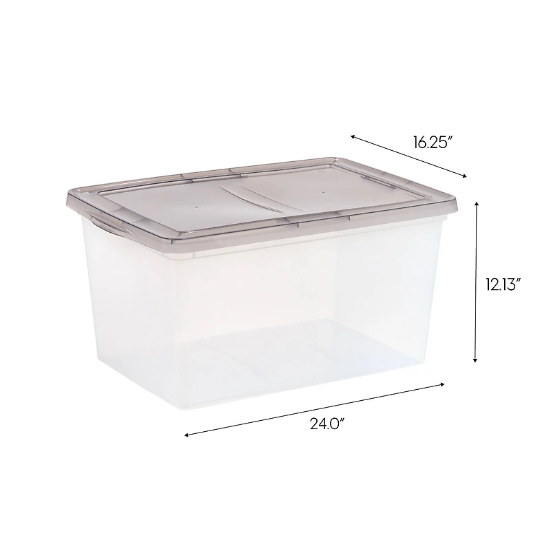IRIS® 58qt. Clear Snap Top Storage Box with Gray Lid