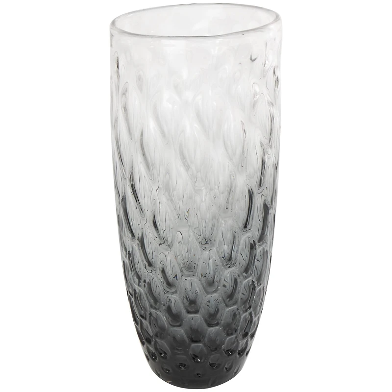 24" Black Ombre Handmade Glass Vase