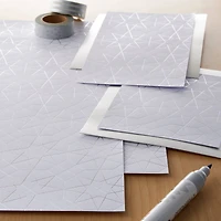 Silver Geometric Cardstock Paper by Recollections™, 12" x 12"