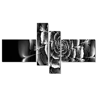 Designart - Fractal Silver Rose in Dark
