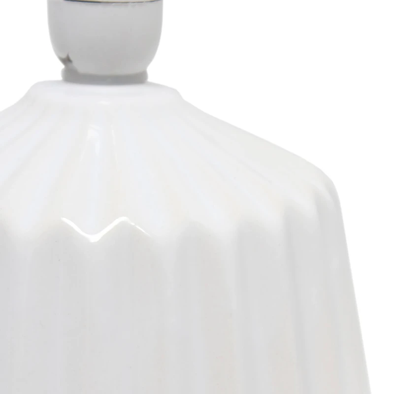 Simple Designs 11.3" Petite Off White Pleated Base Table Lamp