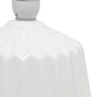 Simple Designs 11.3" Petite Off White Pleated Base Table Lamp