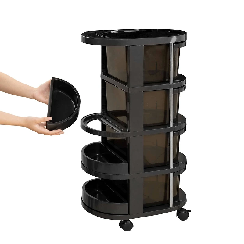 Round Plastic Storage Cart by Simply Tidy
