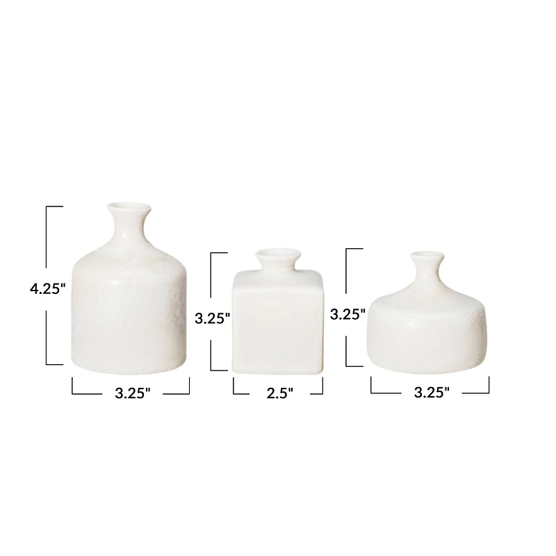 Hello Honey® Cream Stoneware Vase with Reactive Glaze Set