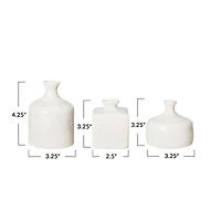 Hello Honey® Cream Stoneware Vase with Reactive Glaze Set