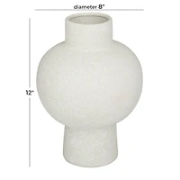 CosmoLiving by Cosmopolitan White Ceramic Modern Vase