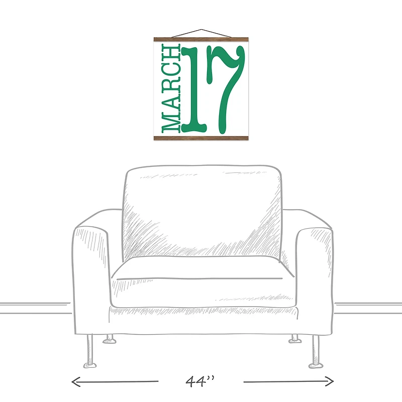 Large March Hanging Canvas 16" x 16" Teak Hanging Canvas