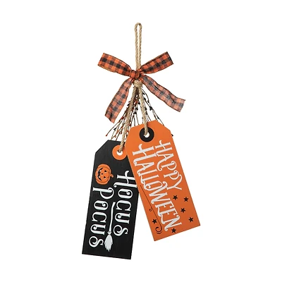 Glitzhome® 24.75" Halloween Wooden Doorknob Hanging Décor
