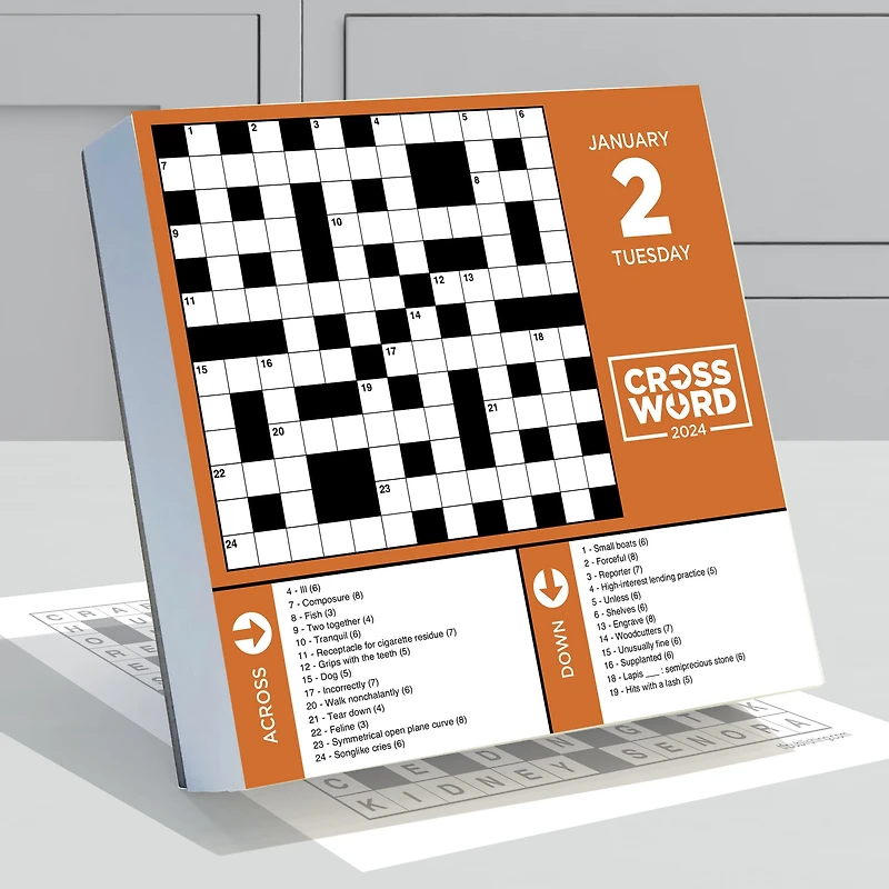 TF Publishing 2024 Crossword Puzzles Daily Desktop Calendar