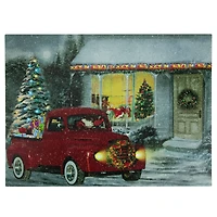 LED Fiber Optic Retro Red Truck Christmas Wall Art