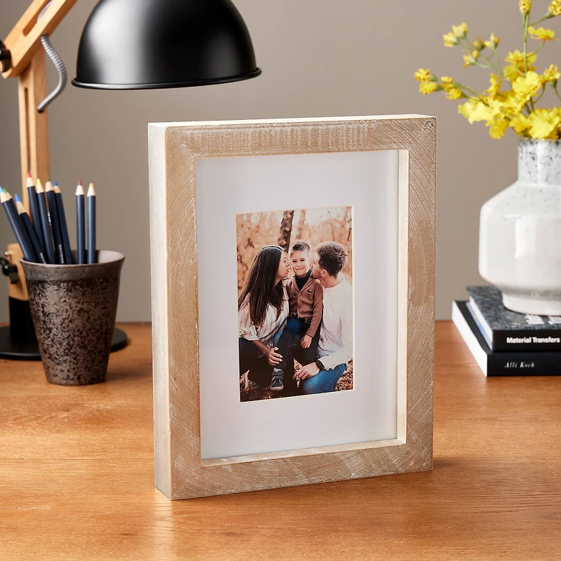 Expressions™ 4" x 6" Rustic Wooden Frame with Mat by Studio Décor®