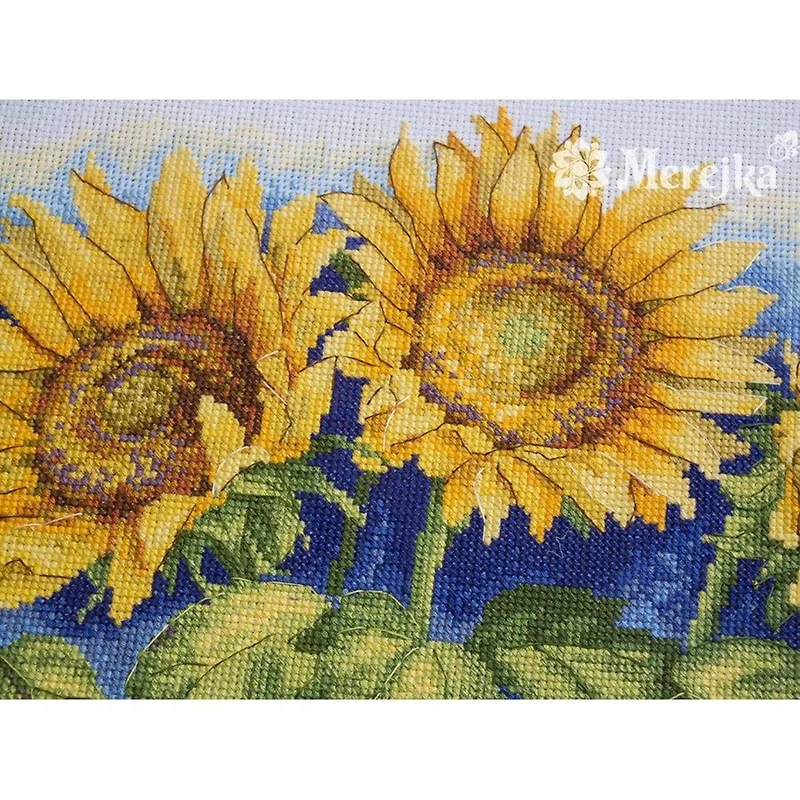 Merejka Bright Sunflowers Counted Cross Stitch Kit