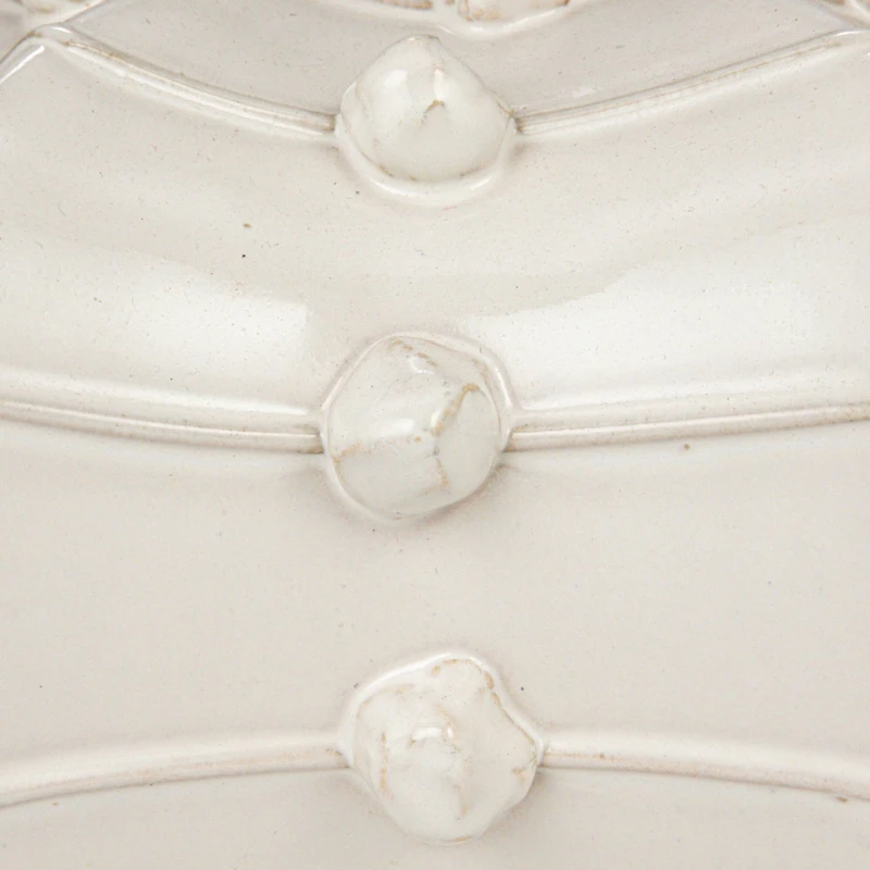 Hello Honey® 18.5" White Stoneware Hobnail Fluted Table Lamp with Linen Shade & Inline Switch