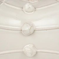 Hello Honey® 18.5" White Stoneware Hobnail Fluted Table Lamp with Linen Shade & Inline Switch