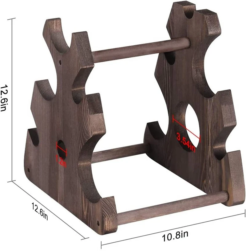 NEX™ 12.5" Brown Countertop 6-Bottle Wood Wine Rack