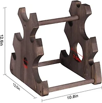 NEX™ 12.5" Brown Countertop 6-Bottle Wood Wine Rack
