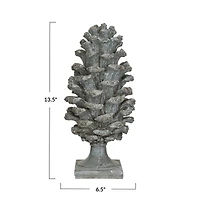Hello Honey® 13.5" Tall Round Verdigris Finish Pinecone Finial with Base