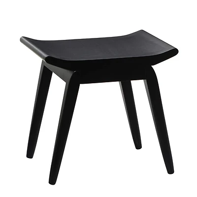 17'' Black Wood Traditional Stool