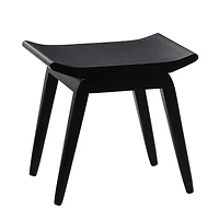 17'' Black Wood Traditional Stool