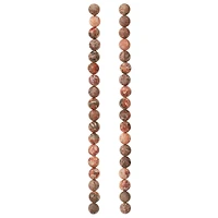 12 Pack: Leopard Jasper Round Beads, 8mm by Bead Landing™