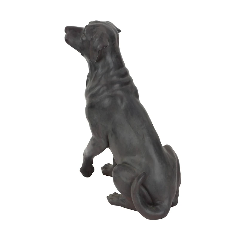 20" Brown Traditional Polystone Dog Sculpture