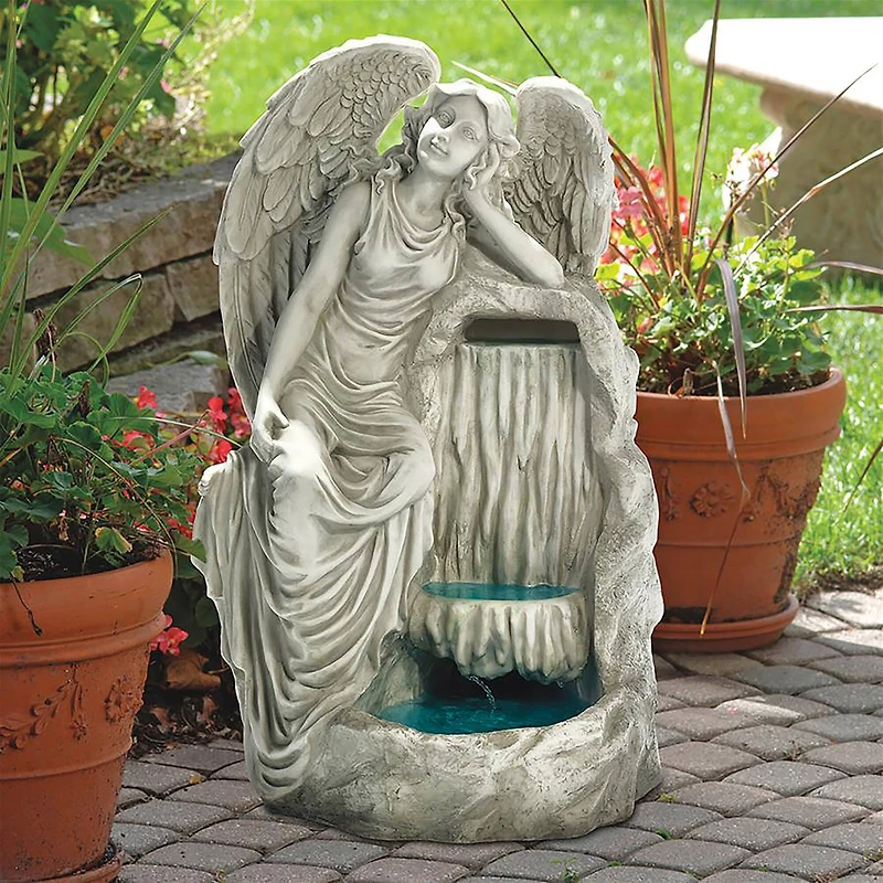 Resting Grace Angel Garden Fountain